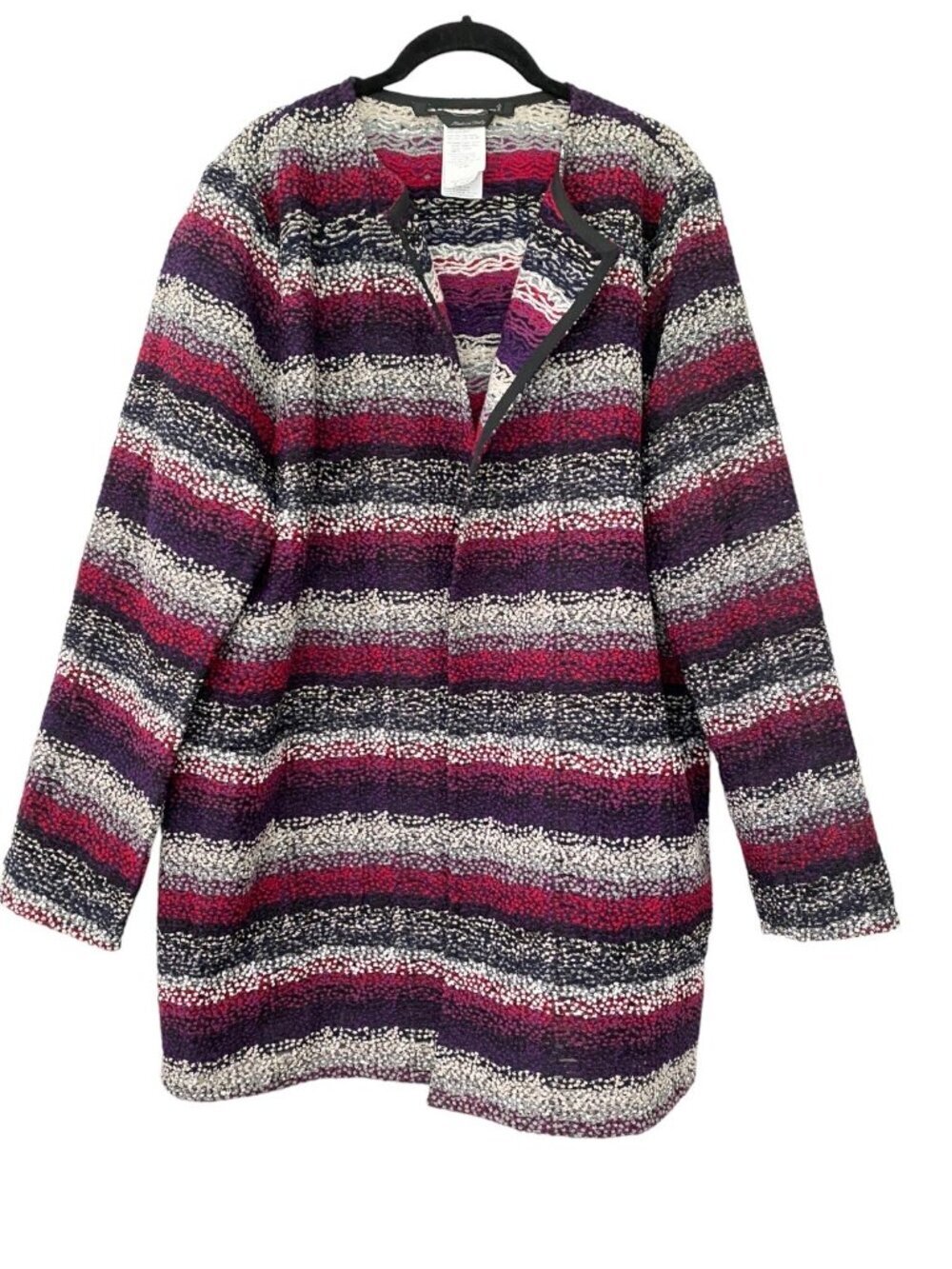 Marina Rinaldi Multicolor Stripe Textured Jacket